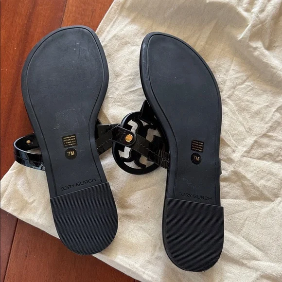 Tory Burch Black Patent Leather Sandals - Picture 4 of 4